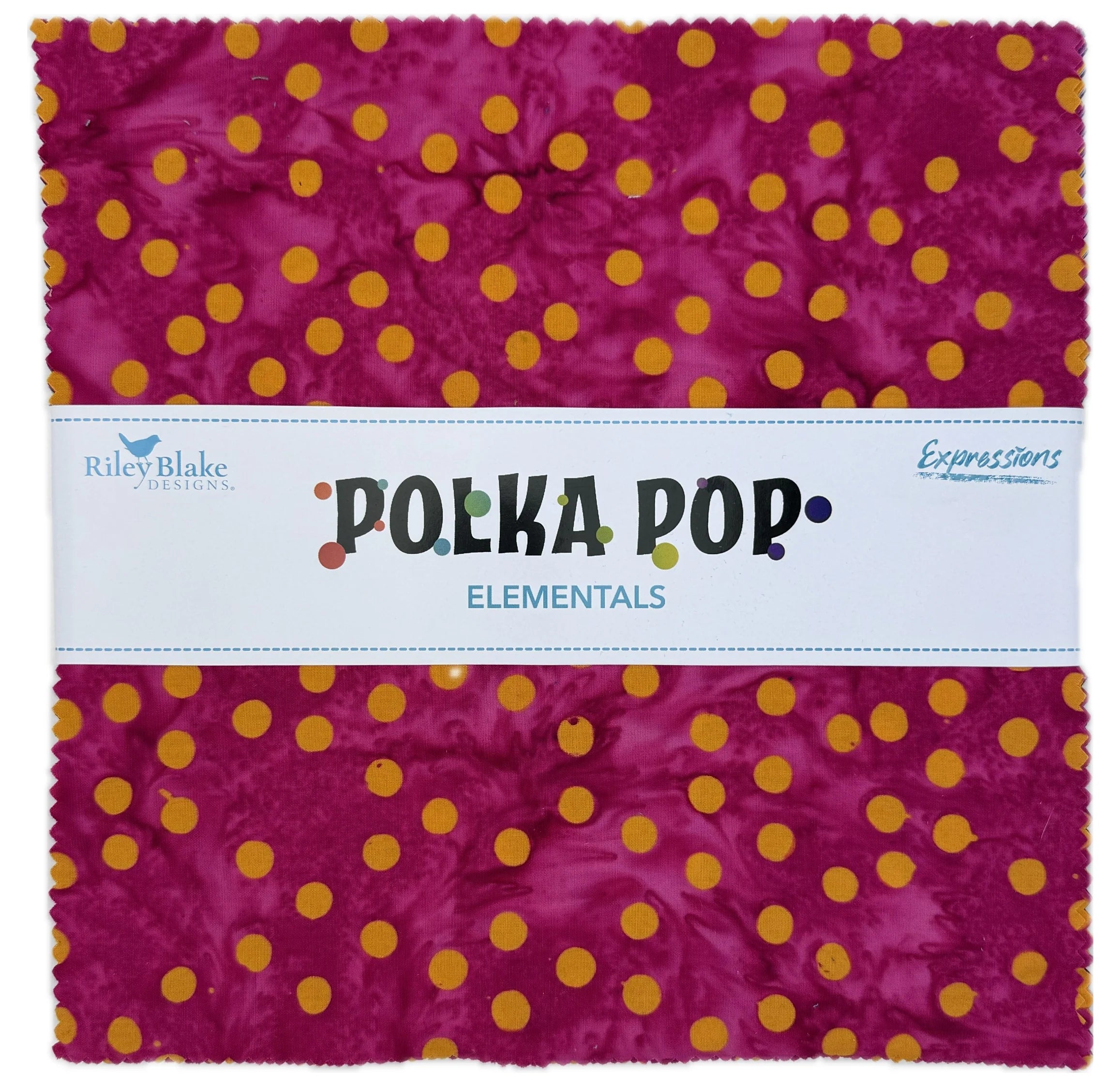 Expressions Polka Pops Batik Quilt Fabric - 10" stacker - set of 42 10" squares - 10-21401-42