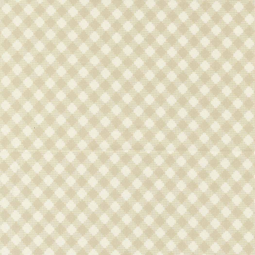 Farmstead Quilt Fabric - Bias Gingham in Linen Tan - 20907 12