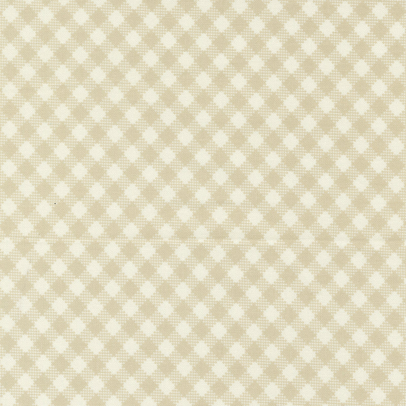 Farmstead Quilt Fabric - Bias Gingham in Linen Tan - 20907 12