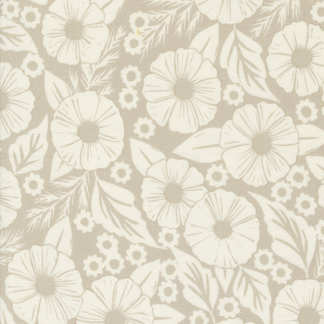 Field of Flowers Quilt Fabric - Flower Papers in Flax Tan - 3311 12