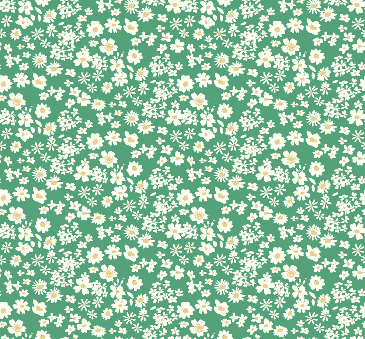 Flowers Collection Quilt Fabric - Ditsy Floral in Grass Green - BG041