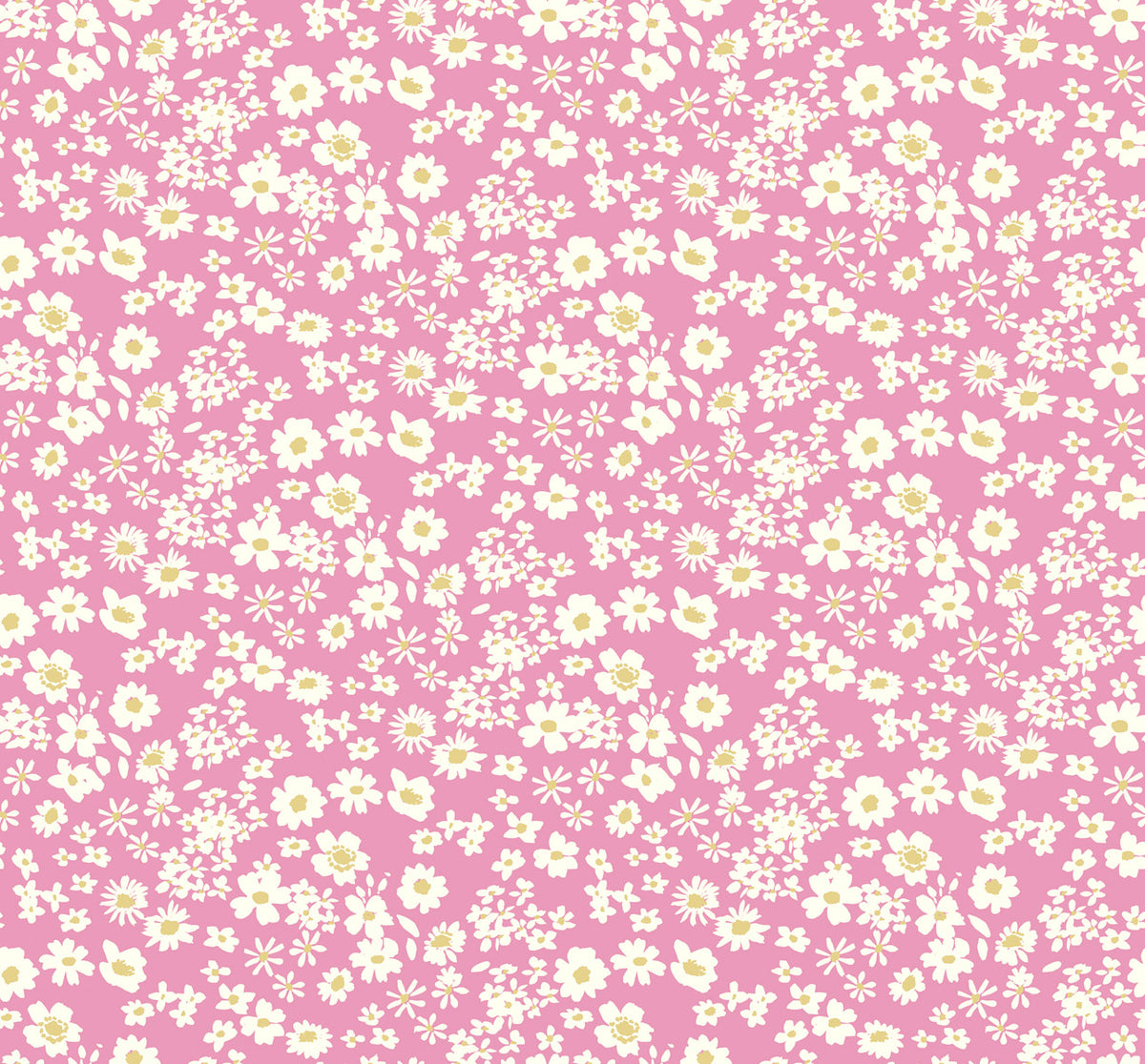 Flowers Collection Quilt Fabric - Ditsy Floral in Rose Pink - BG040