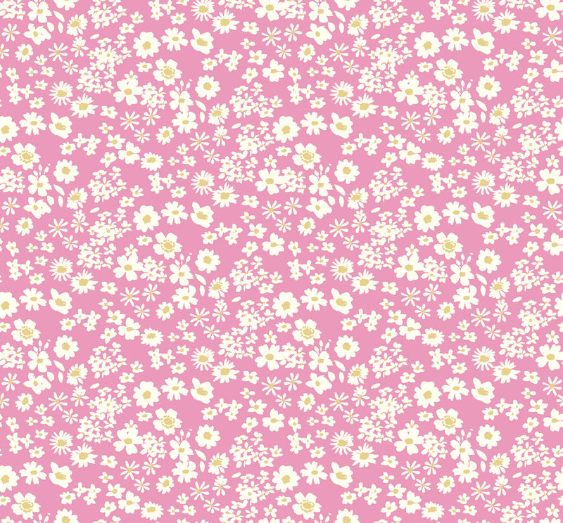 Flowers Collection Quilt Fabric - Ditsy Floral in Rose Pink - BG040