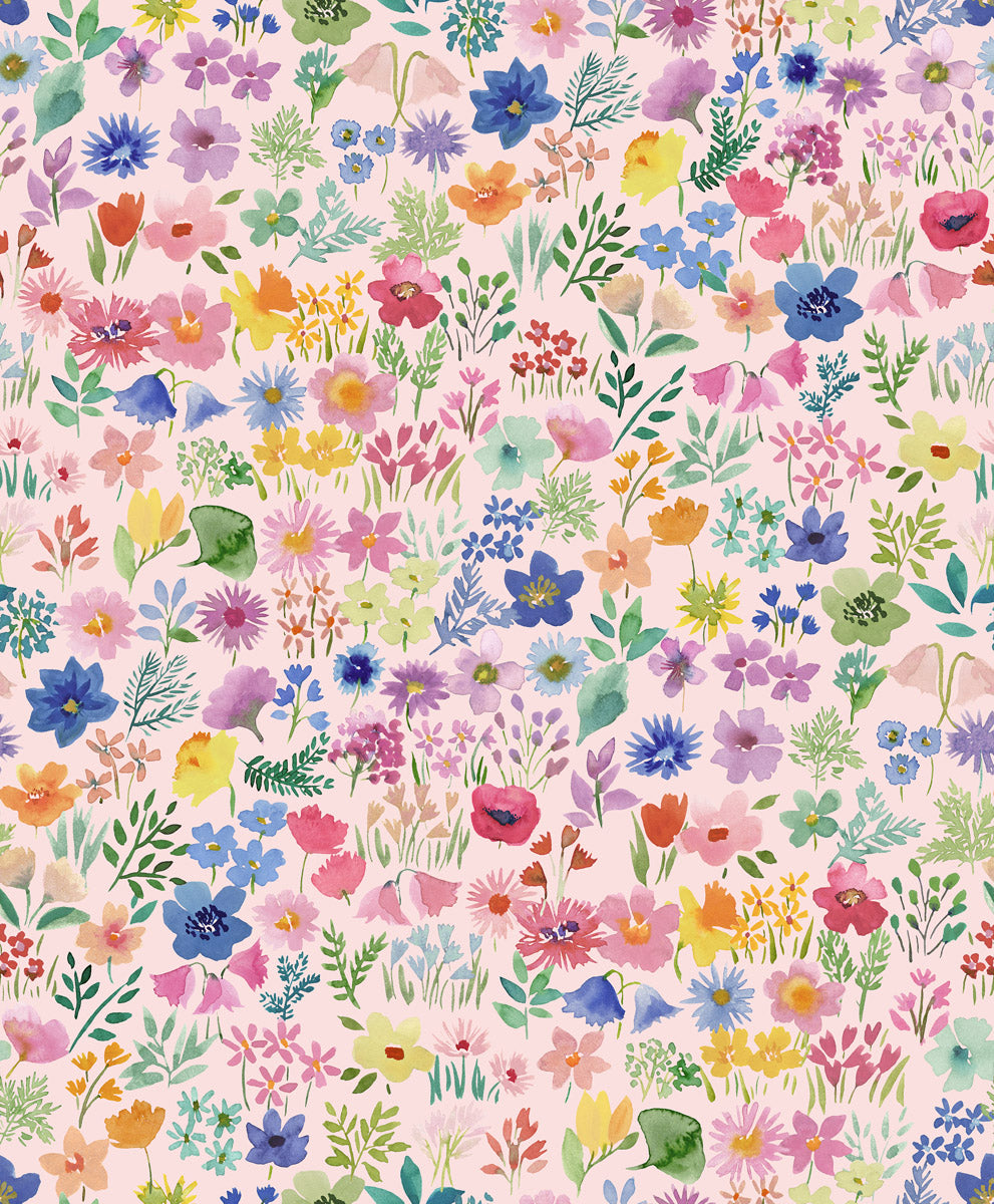 Flowers Collection Quilt Fabric - Flower Library in Petal Pink - BG033