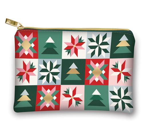 Glam Bag Zipper Pouch - Christmas Quilt - 1005 82