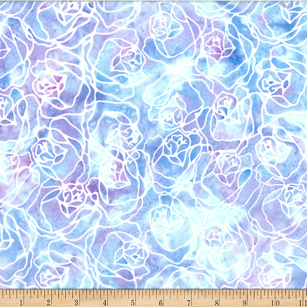 Hoffman Bali Batik Quilt Fabric - Electric Rose - Rose Lines in Periwinkle - W2587-139-PERIWINKLE