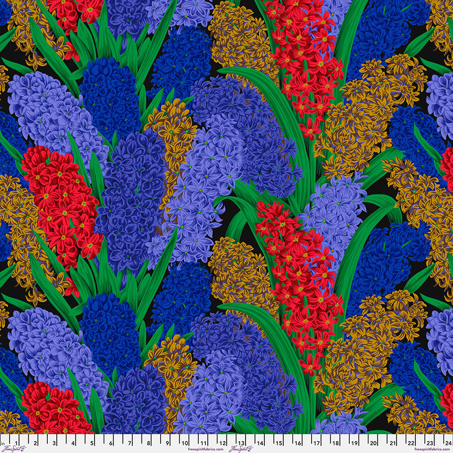 Kaffe Fassett Collective August 2023 Quilt Fabric - Hyacinthus in Dark - PWPJ123.DARK