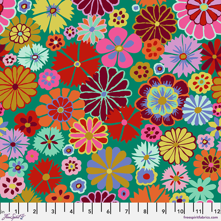 Kaffe Fassett Collective August 2024 Quilt Fabric - Folk Flower in Multi - PWGP204.MULTI