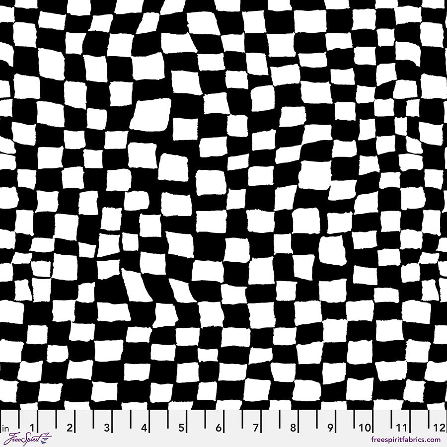 Kaffe Fassett Collective August 2024 Quilt Fabric - Gameboard (Check) in Black - PWBM095.BLACK