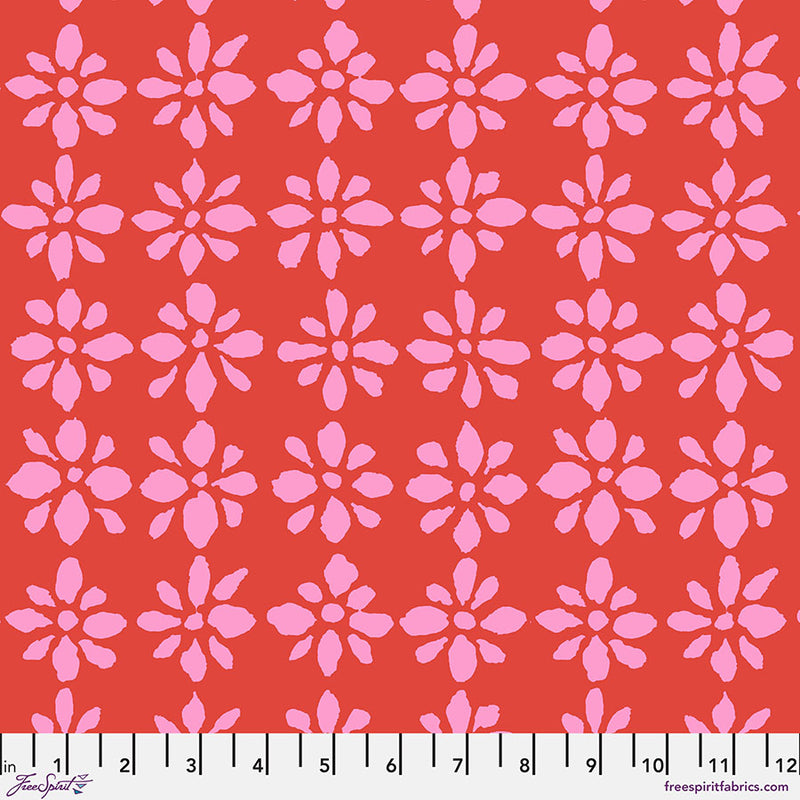 Kaffe Fassett Collective August 2024 Quilt Fabric - Snow Flower in Red - PWBM094.RED