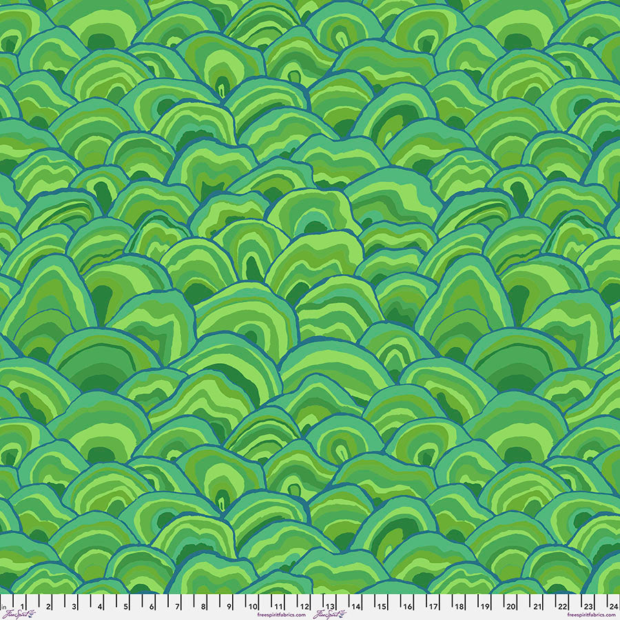 Kaffe Fassett Collective August 2024 Quilt Fabric - Wobble in Green - PWBM092.GREEN