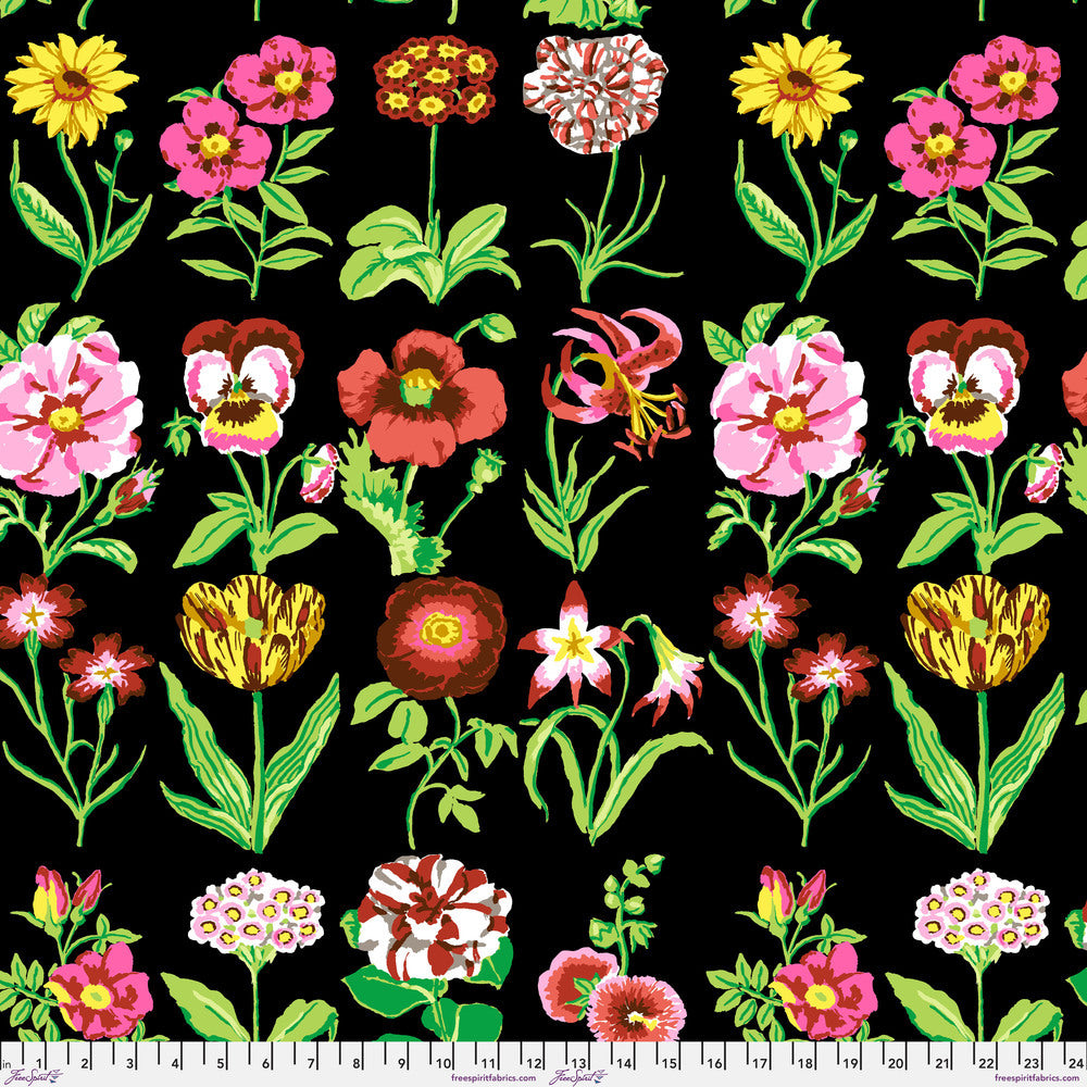 Kaffe Fassett Collective February 2025 Quilt Fabric - Flower Studies in Black - PWGP205.BLACK