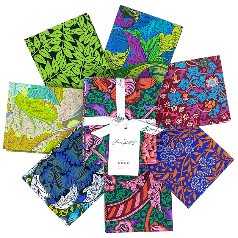 Kaffe x Morris & Co Quilt Fabric - 7 piece Fat Quarter Bundle in Bold - FB4FQKW.BOLD