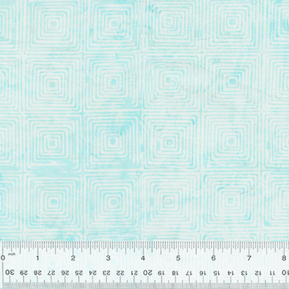 Lagoon Batik Quilt Fabric by Jacqueline de Jonge - Labyrinth in Pool Aqua - 3617Q-X