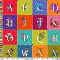 Language of Flowers Quilt Fabric - Alphabet Panel - PWOB097.PANEL - SOLD AS A 34" PANEL