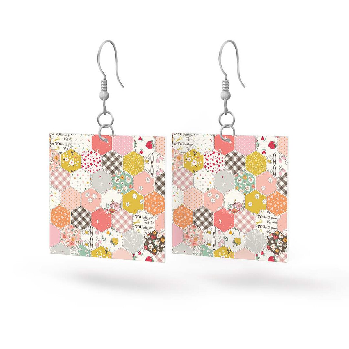 Leather Square Earrings - BloomBerry - STRL-37624