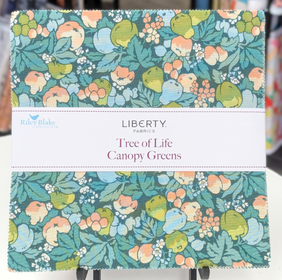 Liberty Tree of Life Quilt Fabric - Canopy Greens 10 Inch Stacker - set of 42 10" squares - 10-TREELIFEA-42