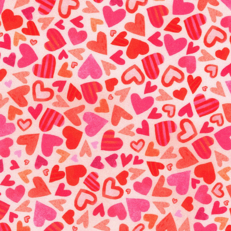 Little Valentine Quilt Fabric - Hearts in Bubble Gum Pink - AKFD-22943-262 BUBBLE GUM