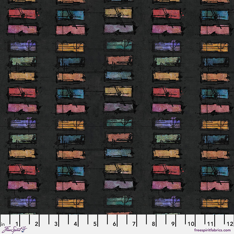 Live Out Loud Quilt Fabric - Color Chips in Night Black - PWSE019.NIGHT