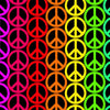 Love to All Quilt Fabric - Peace Signs in Black/Multi - FLLA D71 Z