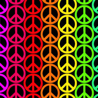 Love to All Quilt Fabric - Peace Signs in Black/Multi - FLLA D71 Z