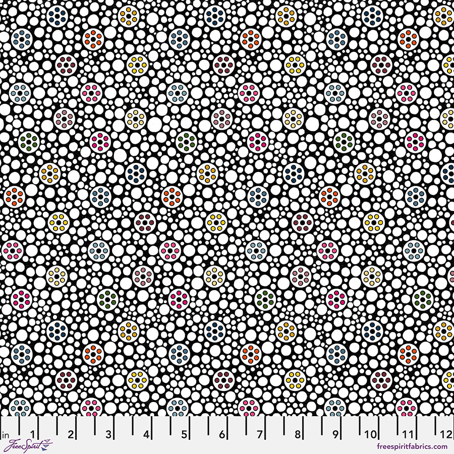 Magic Makers Quilt Fabric - Bobbin Along in White - PWCD123.XWHITE