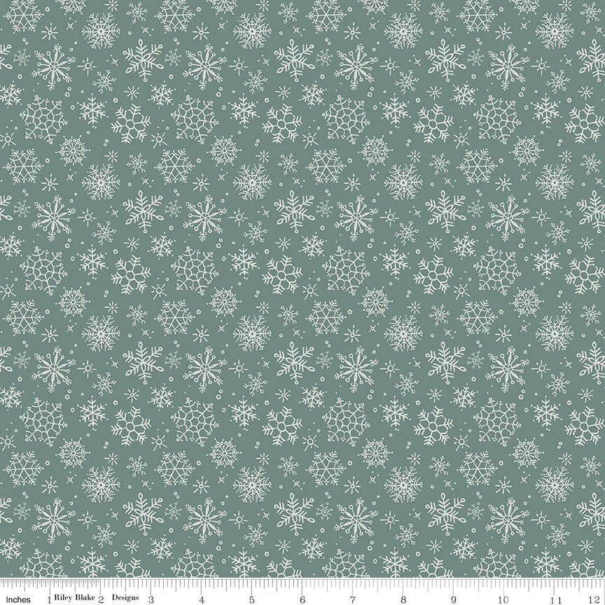 Magical Winterland Quilt Fabric - Snowflake in Winter Blue - C14944-WINTER
