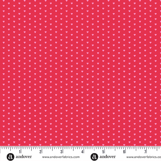 Mini Heart Quilt Fabric - Mini Heart in Light Red - A-1233-LR