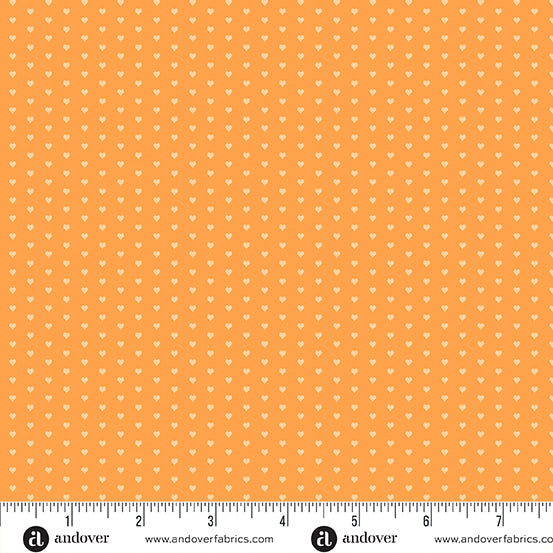 Mini Heart Quilt Fabric - Mini Heart in Orange - A-1233-O