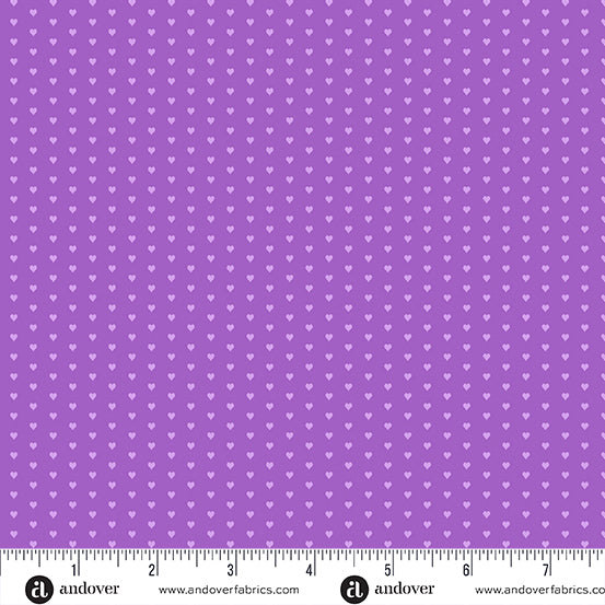 Mini Heart Quilt Fabric - Mini Heart in Purple - A-1233-P