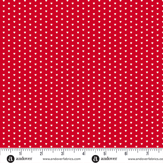 Mini Heart Quilt Fabric - Mini Heart in Red - A-1233-R