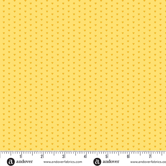 Mini Heart Quilt Fabric - Mini Heart in Yellow - A-1233-Y