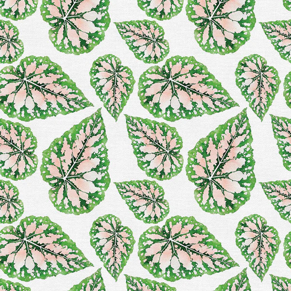 Modern Botanicals Quilt Fabric - Jungle in White/Green/Peach - 12021483