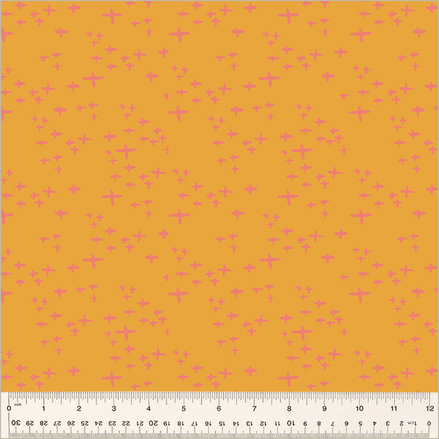 Moonlit Quilt Fabric - Glimmer in Tangerine Orange - 54289-12