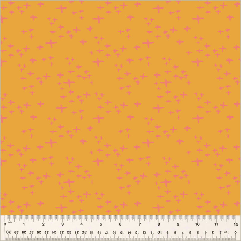 Moonlit Quilt Fabric - Glimmer in Tangerine Orange - 54289-12