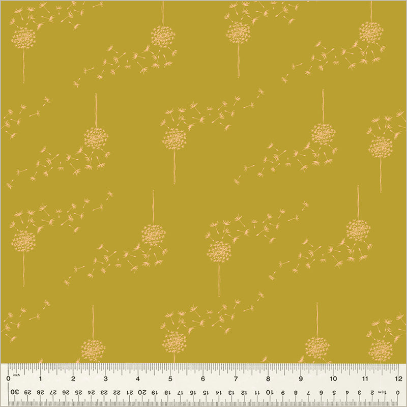 Moonlit Quilt Fabric - Wish (Dandelion) in Brass Gold - 54290-13