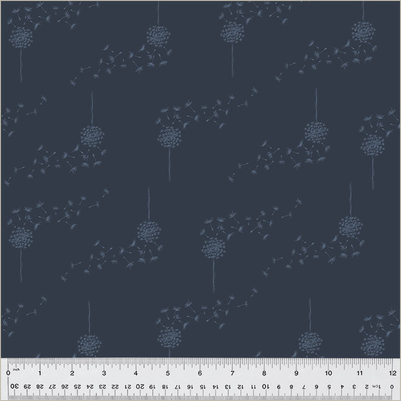 Moonlit Quilt Fabric - Wish (Dandelion) in Night Blue - 54290-22