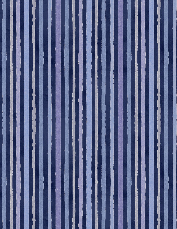 Morning Blooms Quilt Fabric - Stripes in Navy Blue - 1077 89278 446