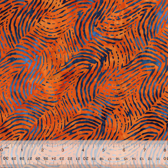 Morocco Batik Quilt Fabric - Strokes in Orange - 2600Q-X