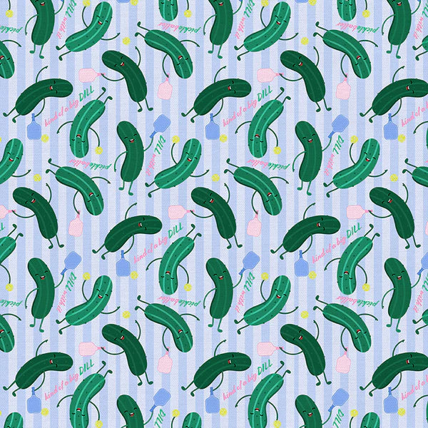 Pickleball Playtime Quilt Fabric - Big Dill in Blue/Multi - 12025079