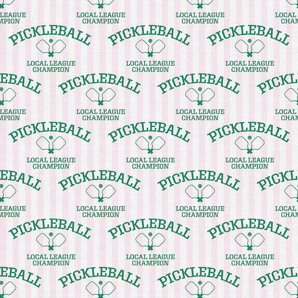 Pickleball Playtime Quilt Fabric - League Champion in Pink - 12025081