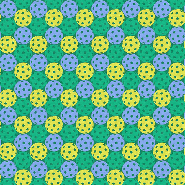 Pickleball Playtime Quilt Fabric - Pickleball in Green/Multi - 12025084