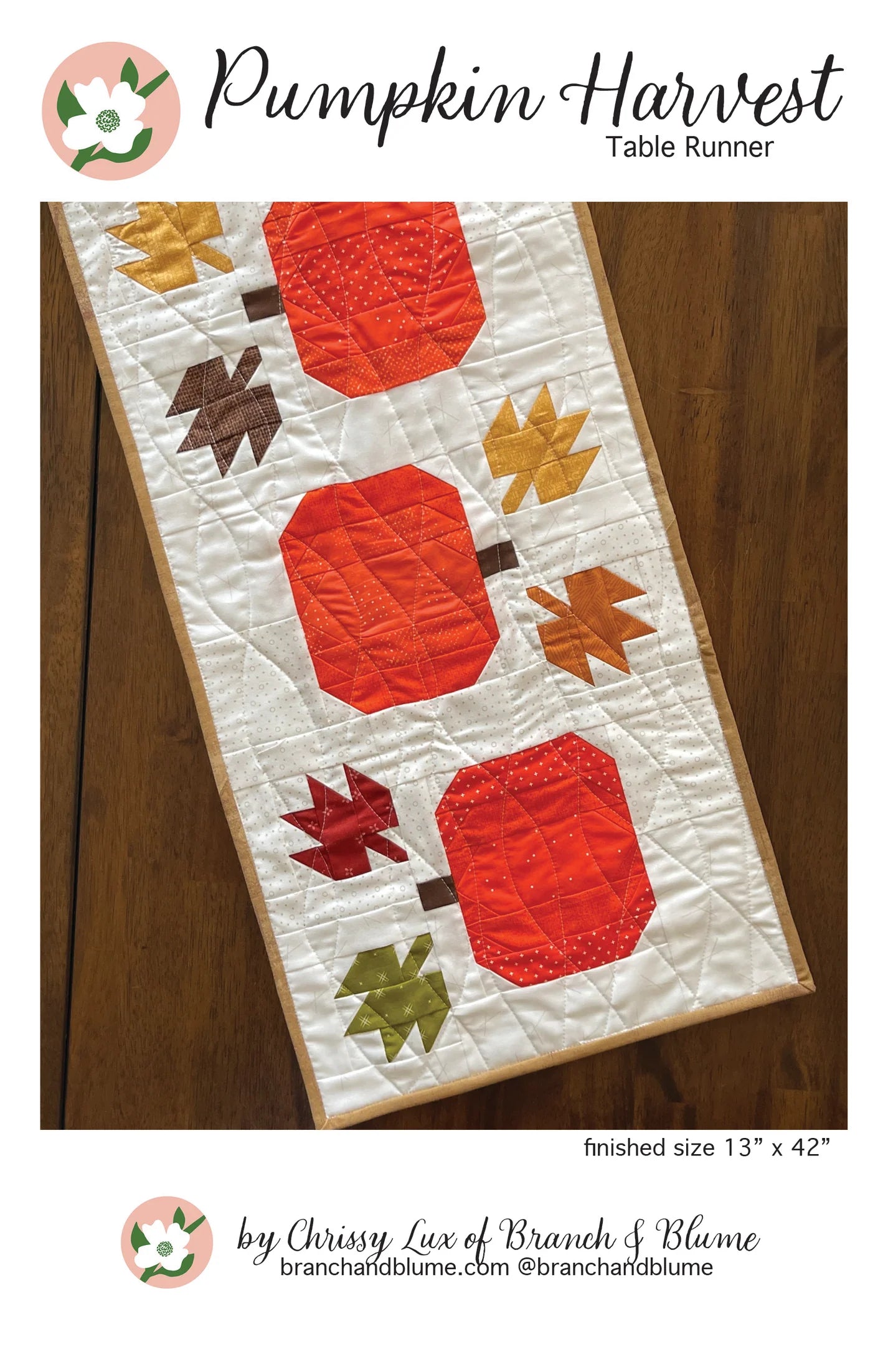 Pumpkin Harvest Table Runner Pattern by Chrissy Lux - BNB-2322