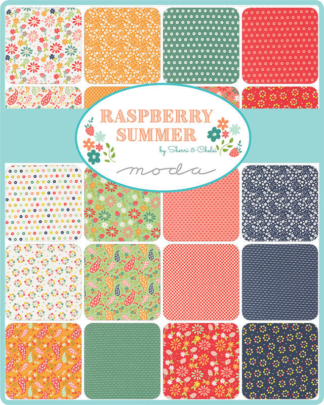 Raspberry Summer Quilt Fabric -  Charm Pack - set of 42 5" squares - 37690PP