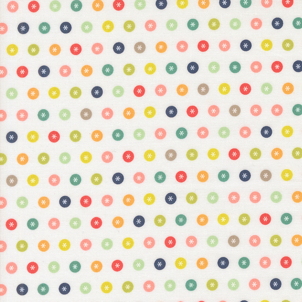 Raspberry Summer Quilt Fabric -  Dots in Cloud Multi - 37692 11