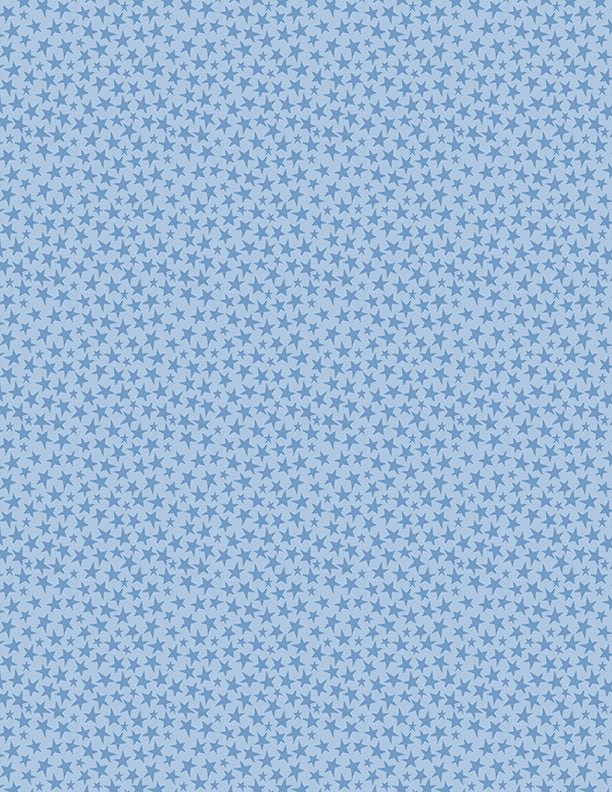 Safari Lullaby Quilt Fabric - Stars Allover in Blue - 3060 36269 444