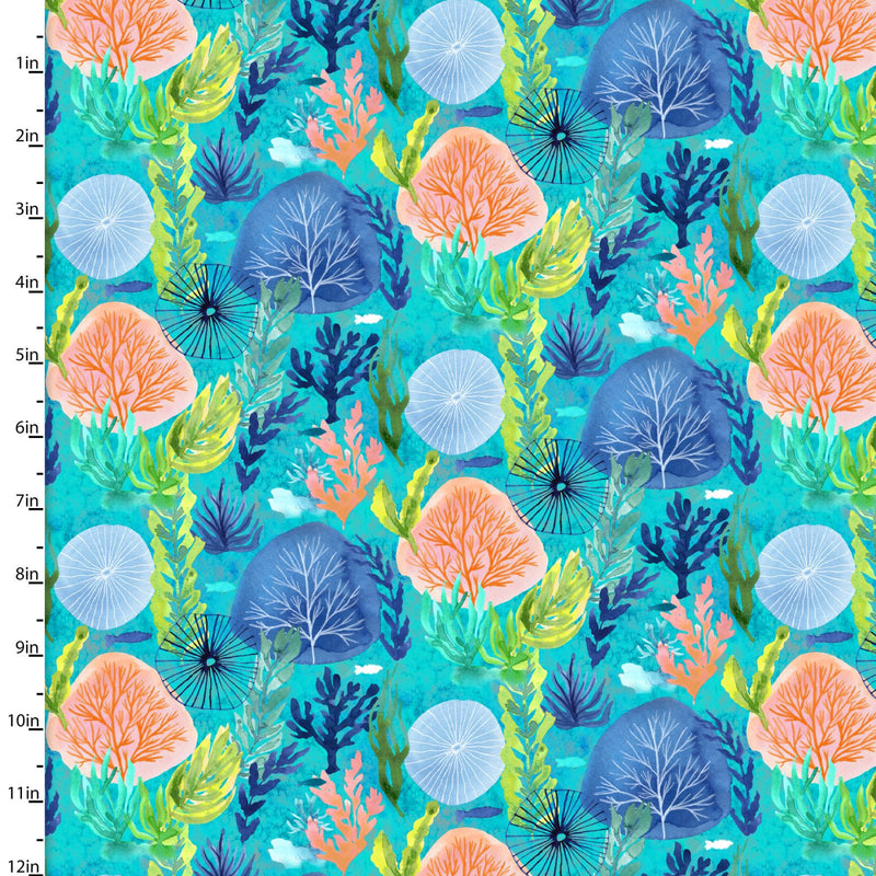 Sandsational Quilt Fabric - Under the Sea in Turquoise - 22930-TRQ