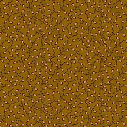 Scrap Basket Favorites Quilt Fabric by Kim Diehl - Briar Bramble in Gold - 1519-404