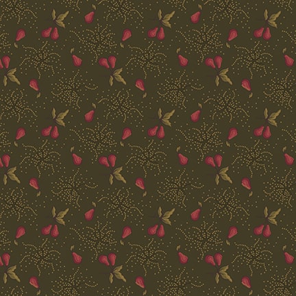 Scrap Basket Favorites Quilt Fabric by Kim Diehl - Burnished Pear Sprigs in Green - 1515-66