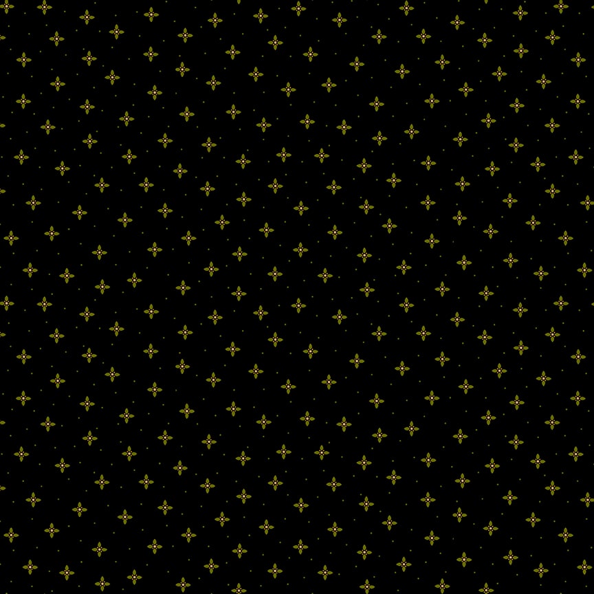 Scrap Basket Favorites Quilt Fabric by Kim Diehl - Twinkle Star in Black - 1504-99